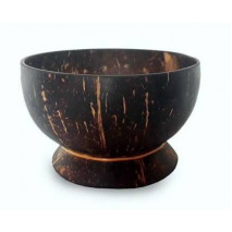 Coconut Shell Wooden Soup Bowl with Base 